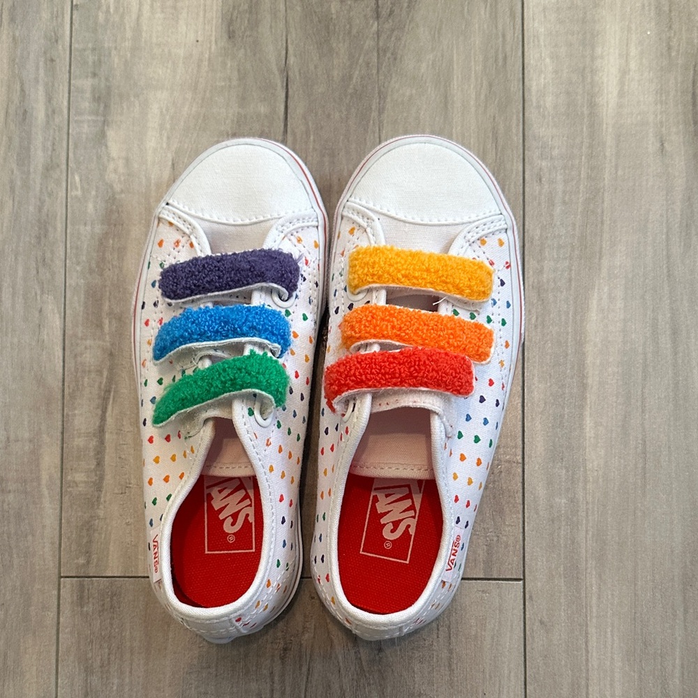 Vans Kids' White Sneakers with Colorful Straps